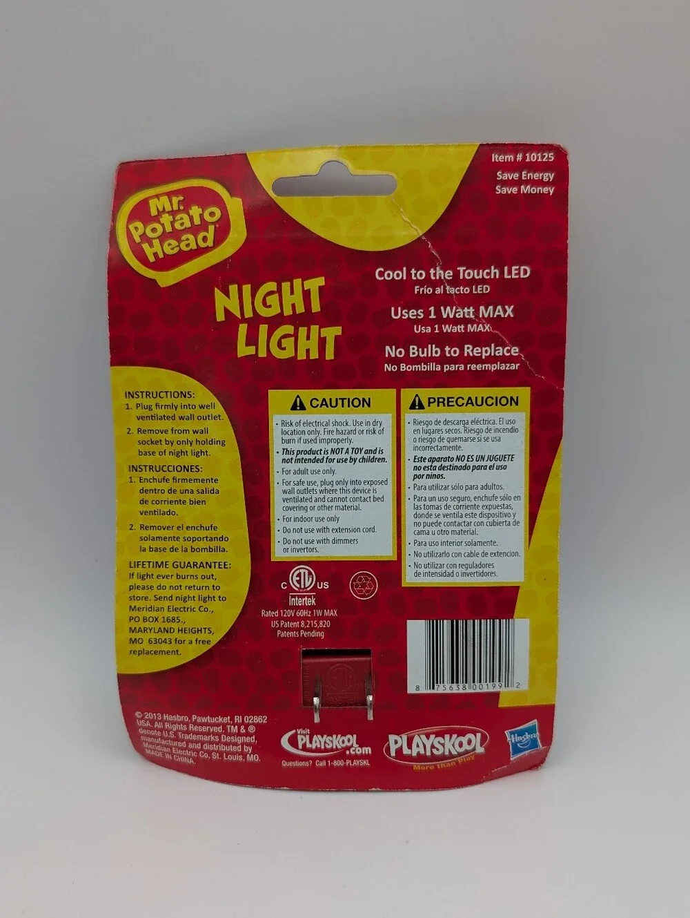 Playskool Hasbro Mr. Potato Head Character Night Light New Sealed 2013
